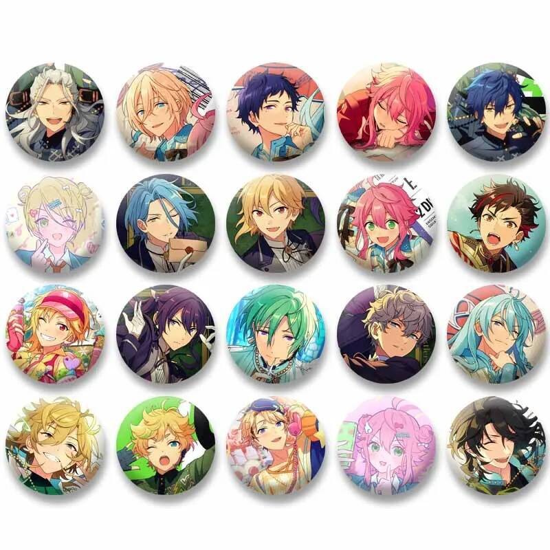 Ensemble Stars Eichi Tenshouin Tori Himemiya การ์ตูนป้าย Tinplate รอบเข็มกลัดกระเป๋าเสื้อผ้าอุปกรณ์เ