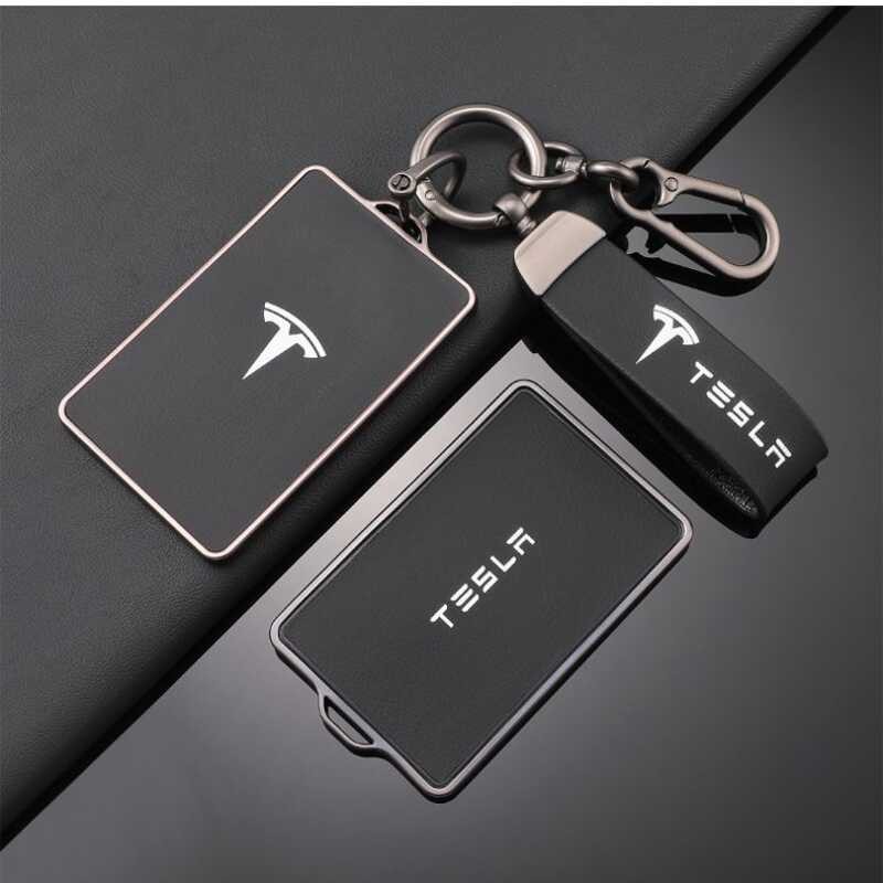▣ TPU + หนังซูเปอร์ไฟเบอร์ประเภทรถฝาครอบเคสสมาร์ทคีย์สำหรับ Tesla Card ประเภทกุญแจรุ่น3รุ่น Y K