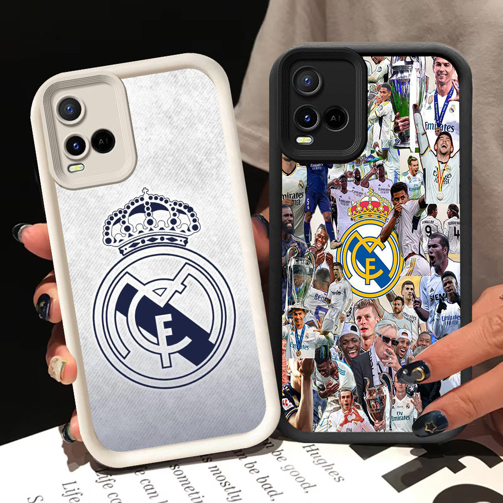 BI98 Real-Madrid Casing สําหรับ VIVO Y33s Y21t Y21e Y21 Y21s V20 Pro สีขาวสีดํา