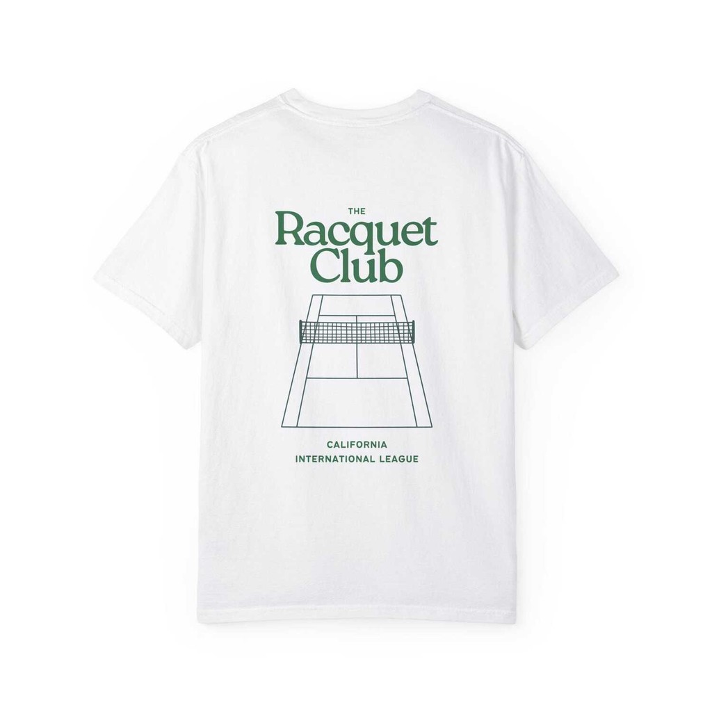 Racquet Club Unisex Garment-Dyed T-Shirt - ของขวัญคนรักเทนนิส, Sporty Tee, ชุดลำลอง, เครื่องแต่งกายกีฬа
