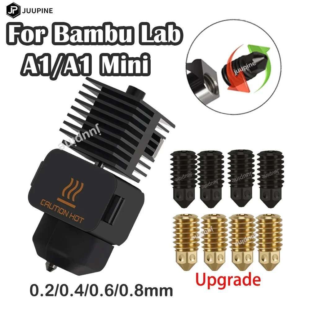 3DสําหรับBambu Lab A1 ExtruderชุดสําหรับBambu Lab A1 HotendทองเหลืองNozzzle Hotendเหล็กชุบแข็งสําหรั