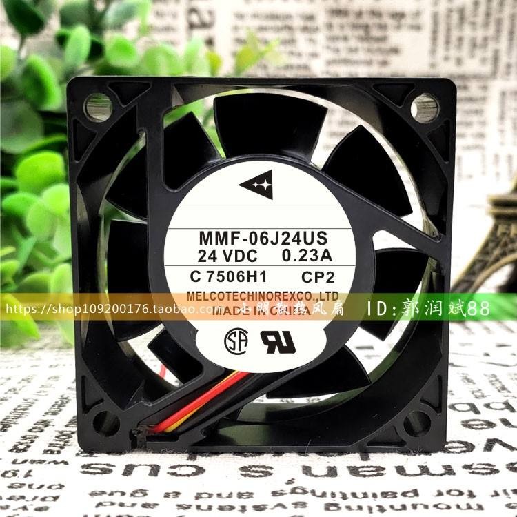 พัดลมระบายความร้อนอินเวอร์เตอร์ Mitsubishi MMF-06J24US CP2 6025 DC24V 0.10 A 6CM 3 สาย