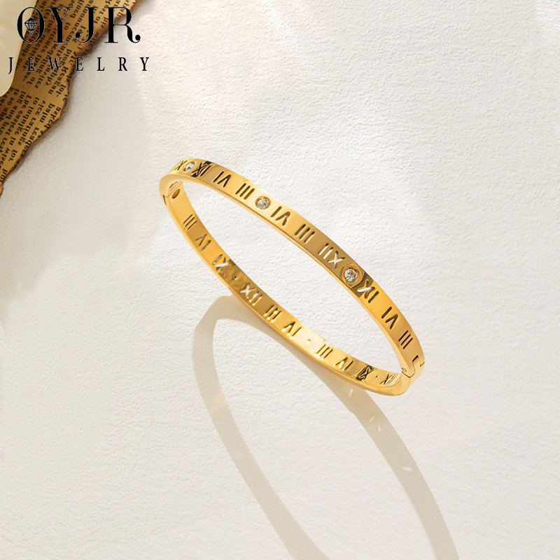 OYJR สร้อยข้อมือสแตนเลส สร้อยข้อมือแฟชั่นสวยๆสำหรับผู้หญิง - รูปที่ 2