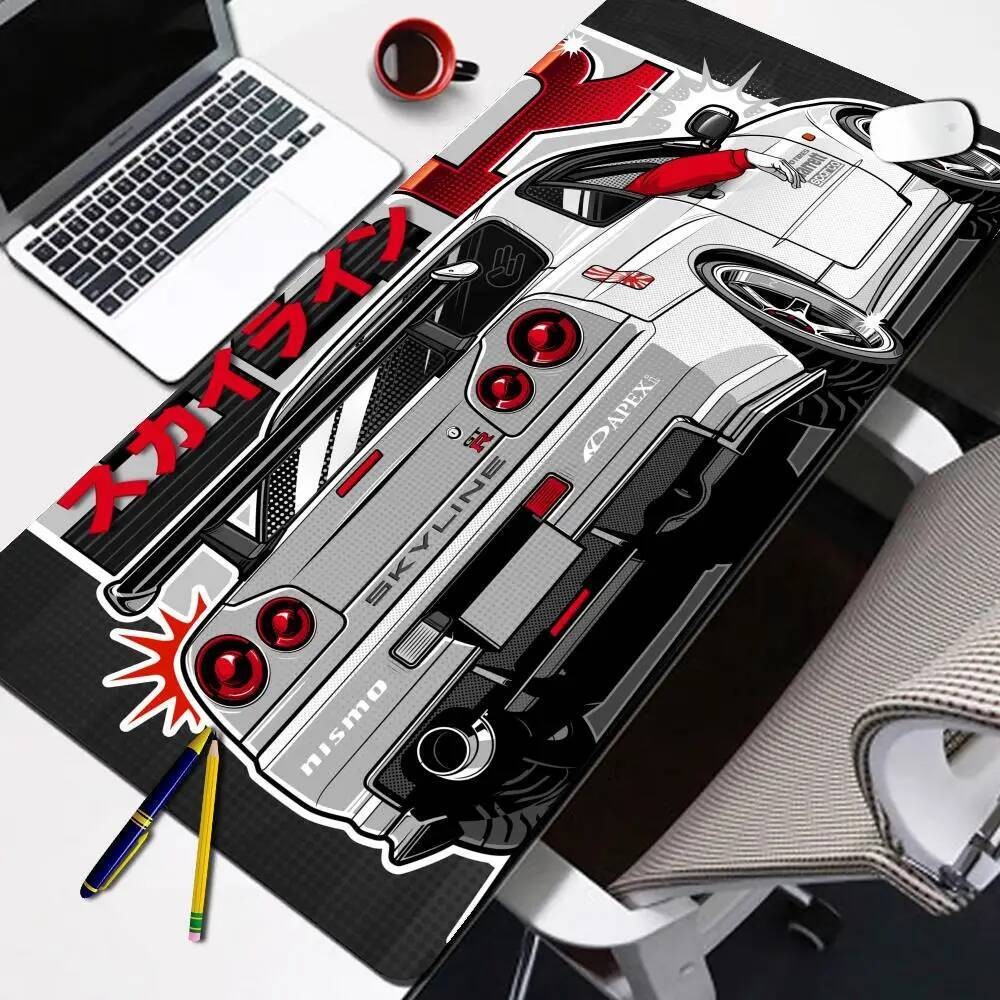 Racing GTR กีฬารถ Mousepad การ์ตูน Lockedge แผ่นรองเมาส์สําหรับเล่นเกมขนาดใหญ่คอมพิวเตอร์ Gamer คีย์บอร์ดแผ่นรองเม้าส์โต๊ะสําหรับ PC โต๊ะ Pad