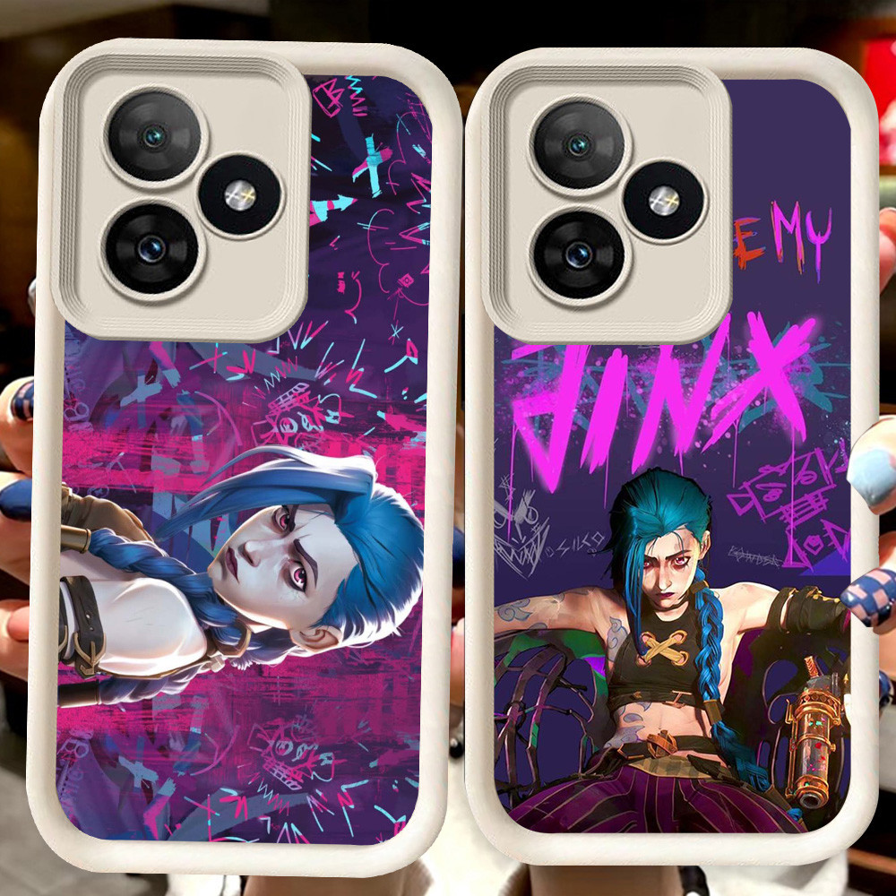 H39 Jinx ll Arcane ปลอกสีขาวสําหรับ Realme C51 C61 C33 C63 หมายเหตุ 60 C55 C53 GT 6 C31 Narzo 50A Pr