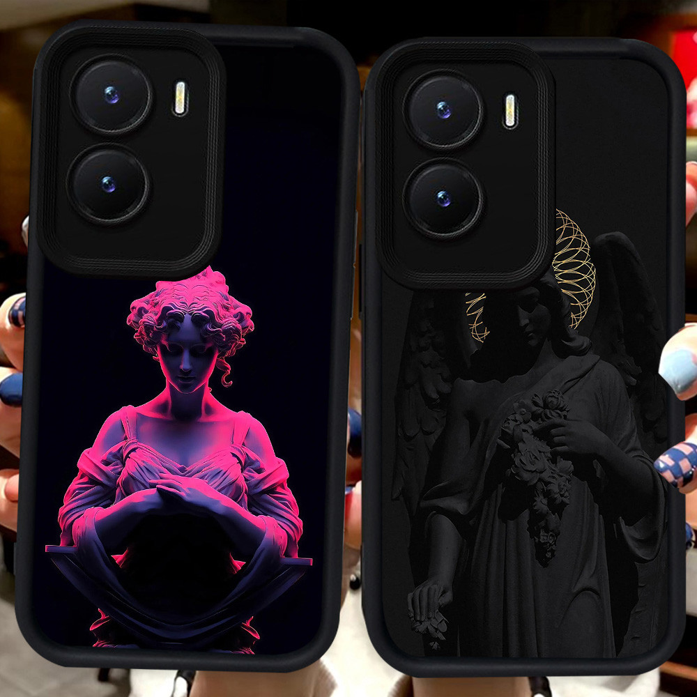 ปลอกสีดําสําหรับ VIVO Y15a Y75 Y55 Y35 Y56 iQOO 13 Z10 T4 Z9X Z9 Y22s Y16 Y15s Y22 Y01 5G Y01A H90 ร