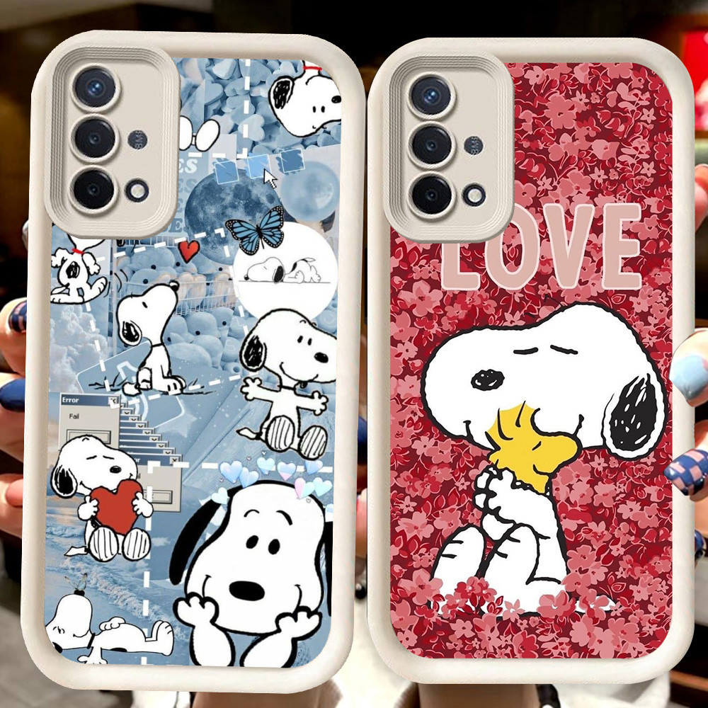 H87 SnoopyปลอกสีขาวสําหรับOPPO A15s A35 A16K A15 Reno 4 Lite 4F F17 A93 A16E A54 Pro