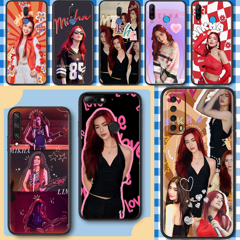 เคสโทรศัพท์สีดําแบบนุ่มสําหรับ Huawei Nova 2 Lite 2i 3 3i 4E 5i 5T 7 SE 8i 12GA bini mikha caseg