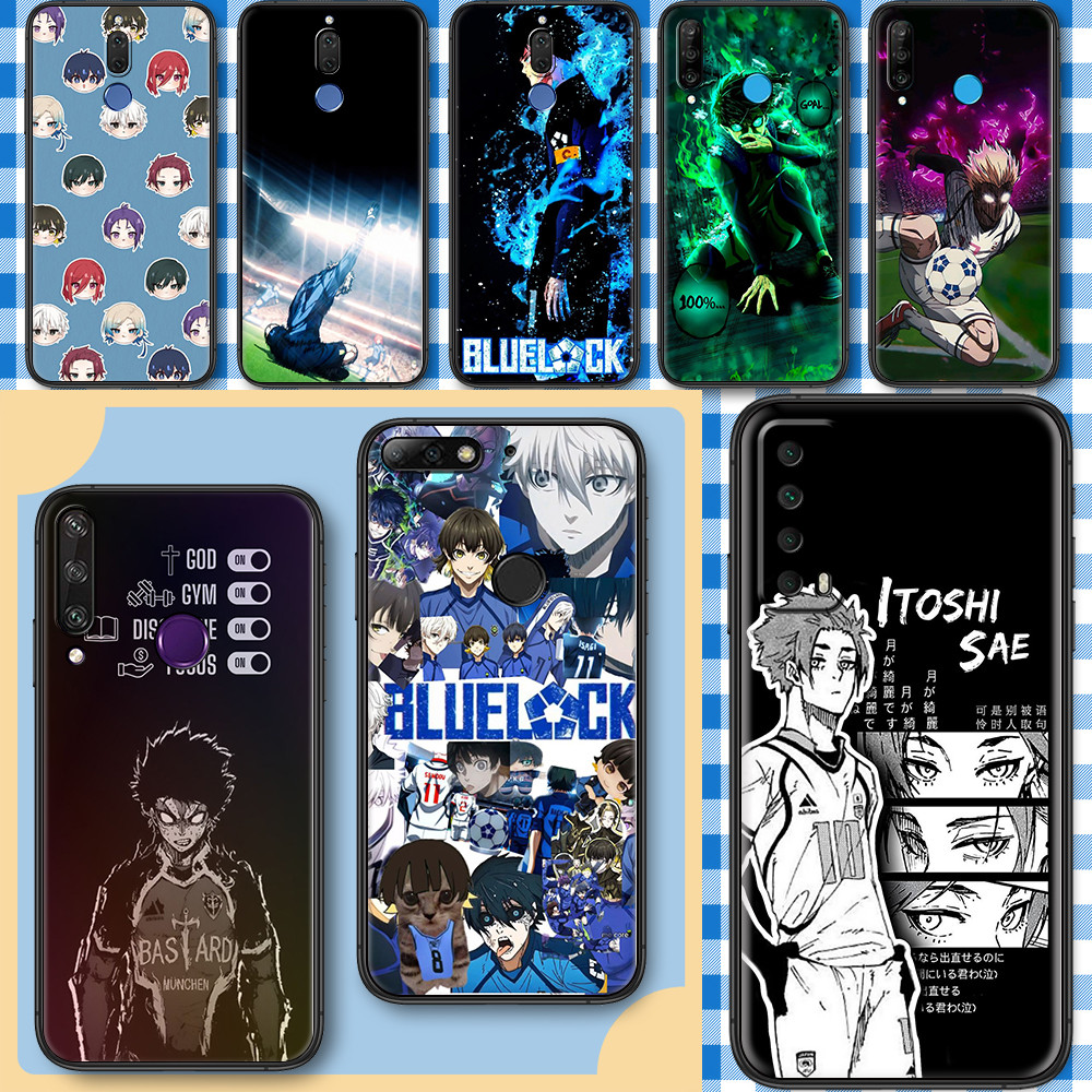 เคสโทรศัพท์สีดํานุ่มสําหรับ Huawei Nova 2 Lite 2i 3 3i 4E 5i 5T 7 SE 8i 16GA BLUE LOCK caseg