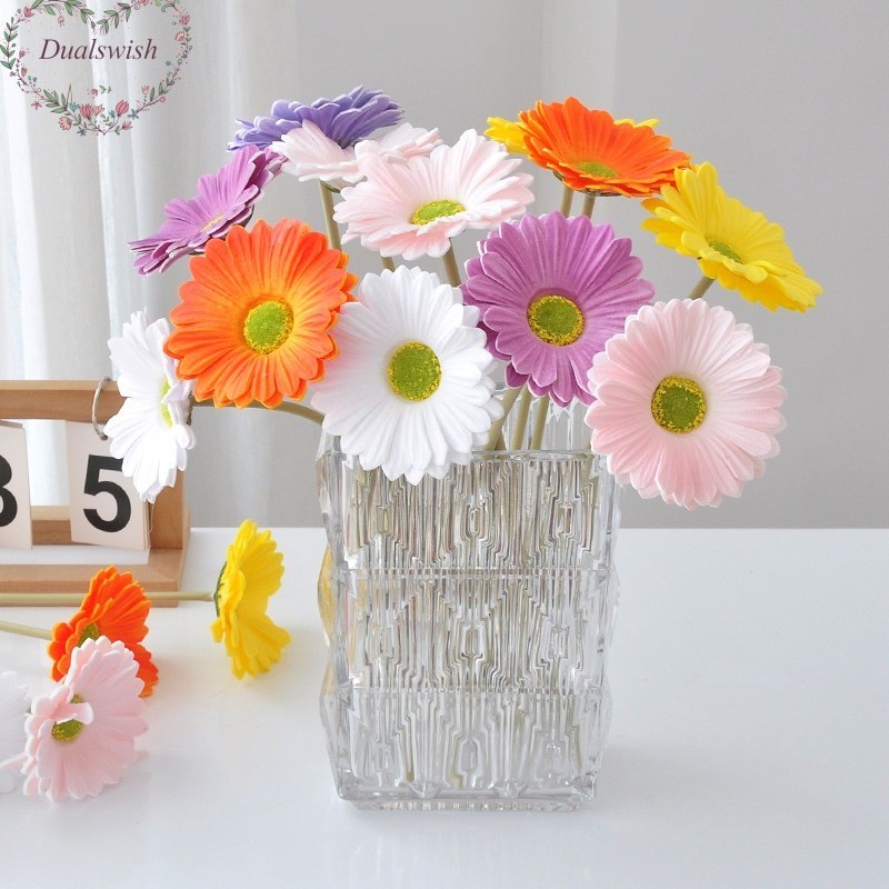 1 ชิ้น/32 ซม.ประดิษฐ์ PU ดอกไม้ Gerbera Daisy ดอกไม้งานแต่งงานตกแต่ง