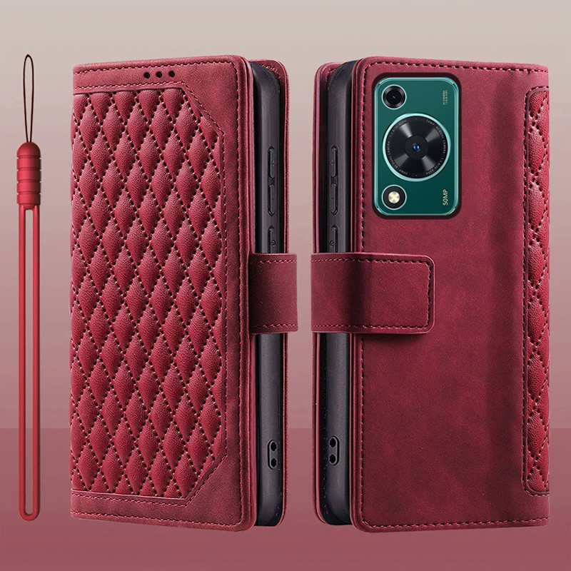 สําหรับ Huawei nova Y63 4G Y72 4G กระเป๋าสตางค์พร้อมผู้ถือบัตรแม่เหล็กหนังพลิกกันกระแทกฝาครอบป้องกัน