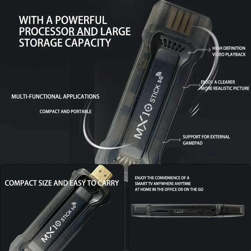 แท่งทีวี ☢ Mx10 ระบบปฏิบัติการ Android 11 กล่องทีวี HDR HD 4K 1080P 4G 5G Wifi 1Gb 8Gb ☢