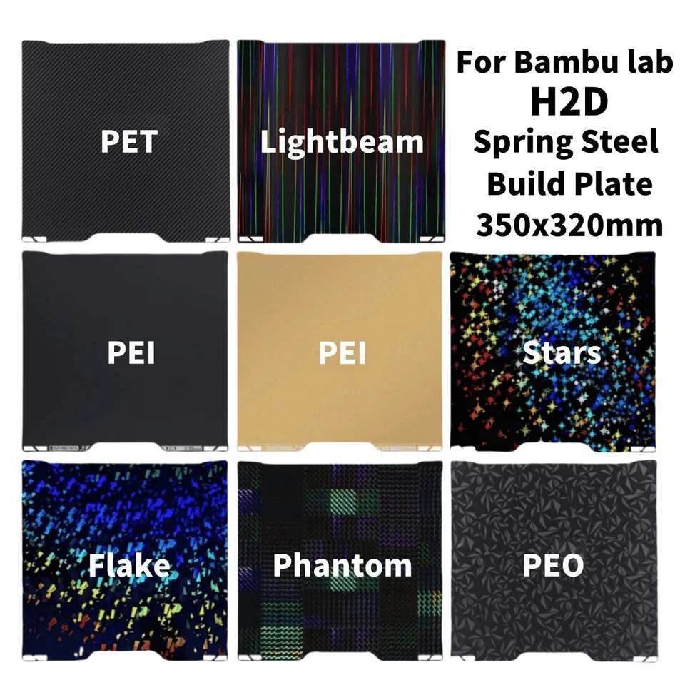 สําหรับBambu Lab H2dเตียงสองด้านBambulab Smooth Buildแผ่น 350x320 HiqhคุณภาพสําหรับBambu Lab H2Dอุปก
