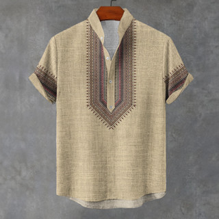 สไตล์ชาติพันธุ์ผู้ชายบารองเสื้อสําหรับผู้ชาย เสื้อผ้าวินเทจเ…