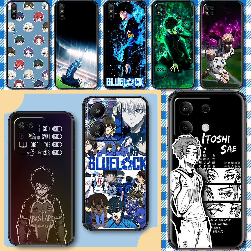 เคสโทรศัพท์สีดํานุ่มสําหรับ Xiaomi Redmi 6A 7A 8A 7 8 9 9A 9i 9C 16GA BLUE LOCK caseg