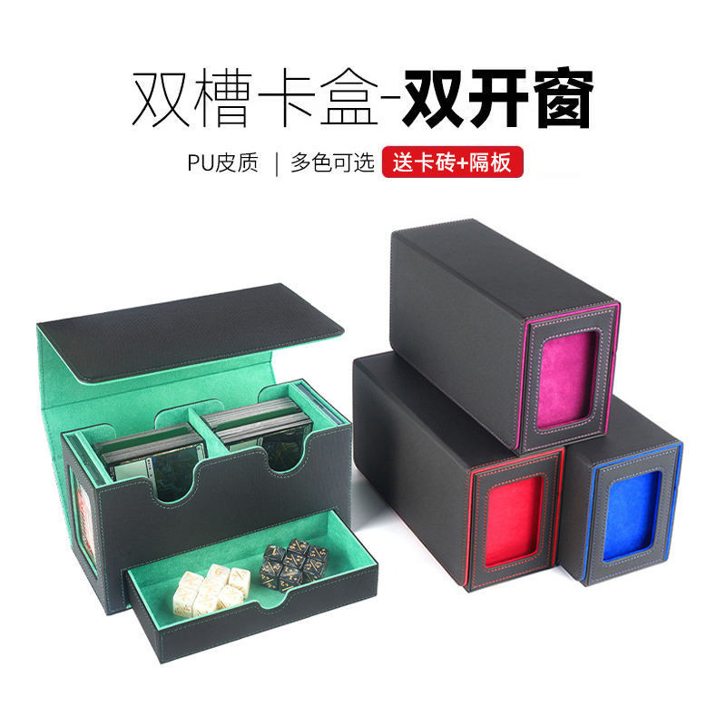 Double Window Dual Card Slot Box Set Dice Storage Pokémon Game King Wanzhi opcg