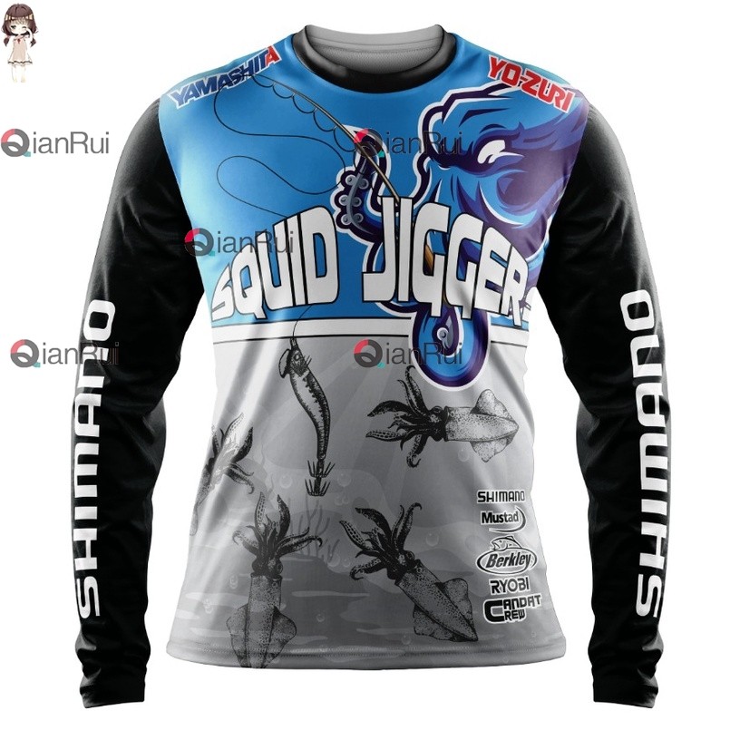 BAJU CANDAT SOTONG (SQUID JIGGERS JERSEY )(ชื่อที่กําหนดเองฟรี)
