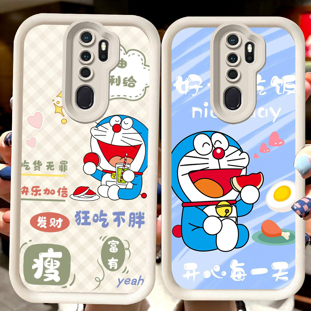 H34 น่ารักโดราเอมอนสีขาวสําหรับOPPO Reno 2Z A83 A5 A9 A37 F11 2F A39 2020 Pro