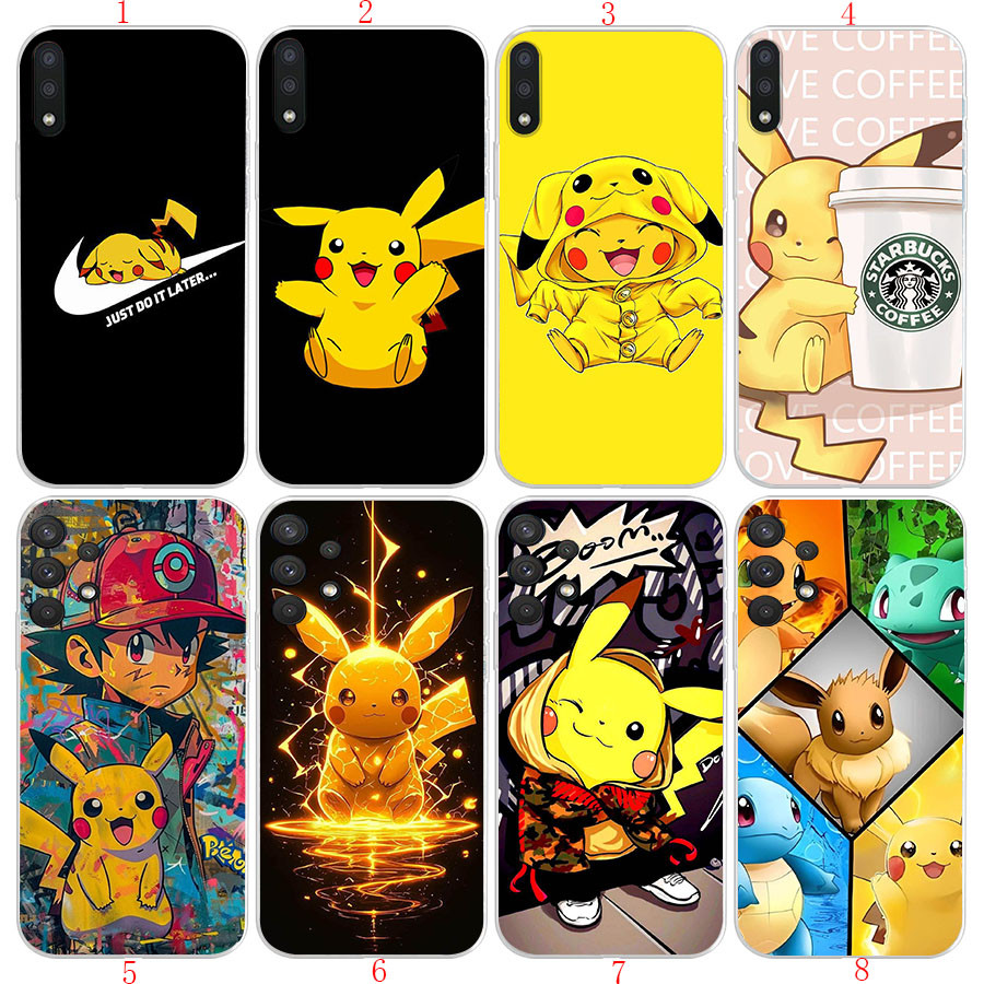 Realme 5 5i 5s 6 C2 C11 C12 C35 5 Pro 6 Pro 6i 7i Q3 8 5G 8S JH2 อะนิเมะ Pikachu เคสโทรศัพท์โปร่งใสน