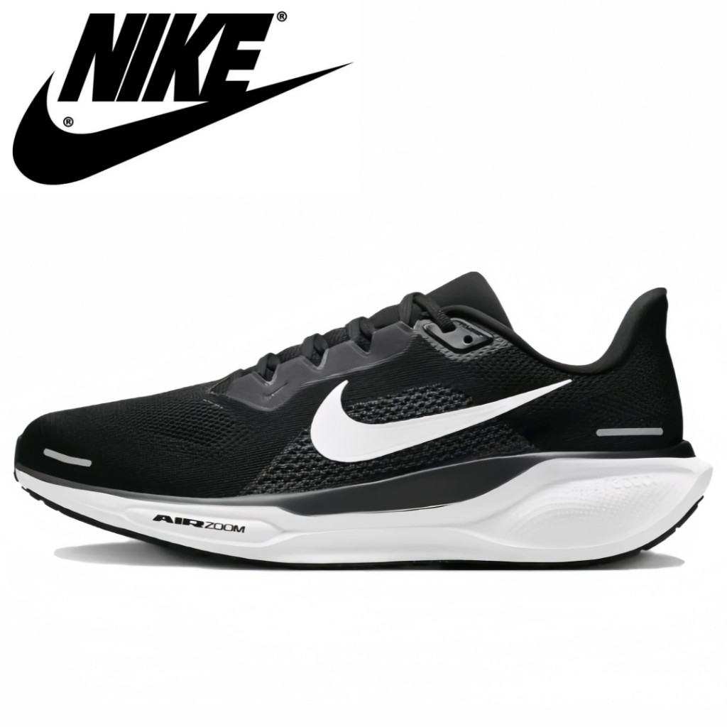♞Nike Pegasus 41 ขาวดำ（ของแท้ 100 %）รองเท้าผ้าใบ ผู้ชาย ผู้หญิง รูปแบบ รองเท้า OHT