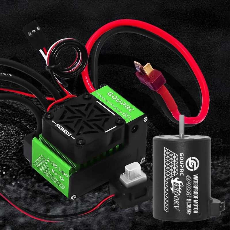 ชุดควบคุมความเร็วไฟฟ้า ✠ S3650 4300Kv Motor พร้อม ESC 60A ชุดมอเตอร์ไร้แปรงกันน้ำสำหรับรถ RC 1/