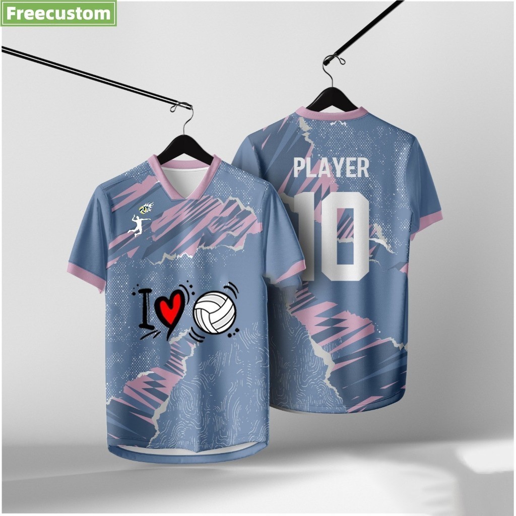 Baju Jersey Custom ชื่อ BAJU JERSEY วอลเลย์บอลและ SEPAK BOLA BISA CUSTOM DESIGN FULL PRINTING GRATIS