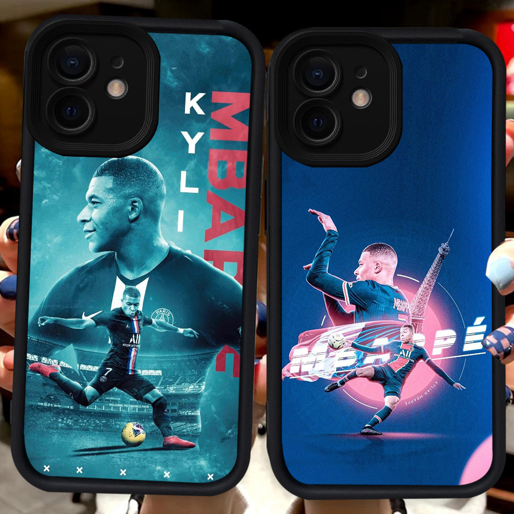 เคสสีดําสําหรับ iPhone 11 XR 12 Mini XS 15 X Pro Max H65 Kylian Mbappe