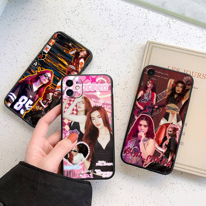 เคสโทรศัพท์สีดําแบบนุ่มสําหรับ iPhone 5 6S SE X XS Max XR 6 7 8 Plus 37EF bini mikha Cover