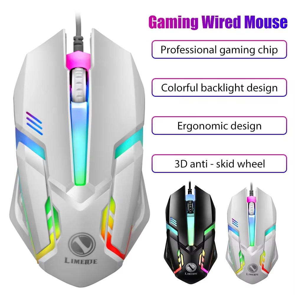 2025 ใหม่ USB เมาส์สําหรับเล่นเกมแบบมีสาย LED Luminous Backlit เมาส์ 3D Ergonomic ปรับเม้าส์สําหรับ PC Gamer คอมพิวเตอร์เดสก์ท็อป