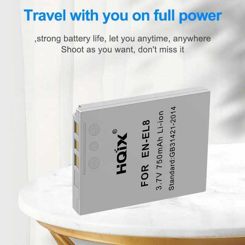 ▥ HQIX สำหรับ Nikon COOLPIX S2 S3 S4 S5 S6 S7c S8 S9 P1 P2 L1 L2 S50 S50c S51c กล้อง En-El8 Cha