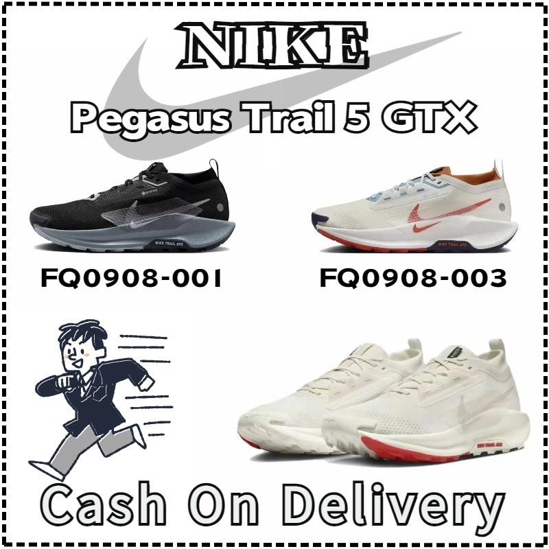 ♞【NIKE OFFICIAL STORE】Nike Pegasus Trail 5 GTX รองเท้าเดินป่ากลางแจ้ง รองเท้าวิ่ง black FQ0908-001