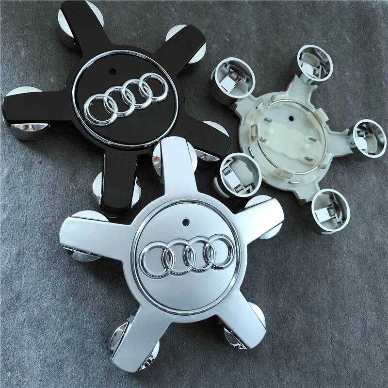 ▥ 4Pcs รถห้ากรงเล็บศูนย์ล้อ HUB ครอบคลุมอัตโนมัติสัญลักษณ์อุปกรณ์ตกแต่งสําหรับ AUDI A4 B8 B6 B9