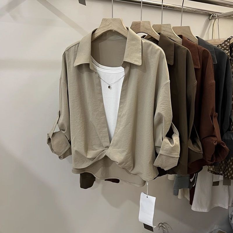 เสื้อเชิ้ตผู้หญิงฤดูใบไม้ผลิ/ฤดูร้อนใหม่คอปกโปโล รูปที่ 8