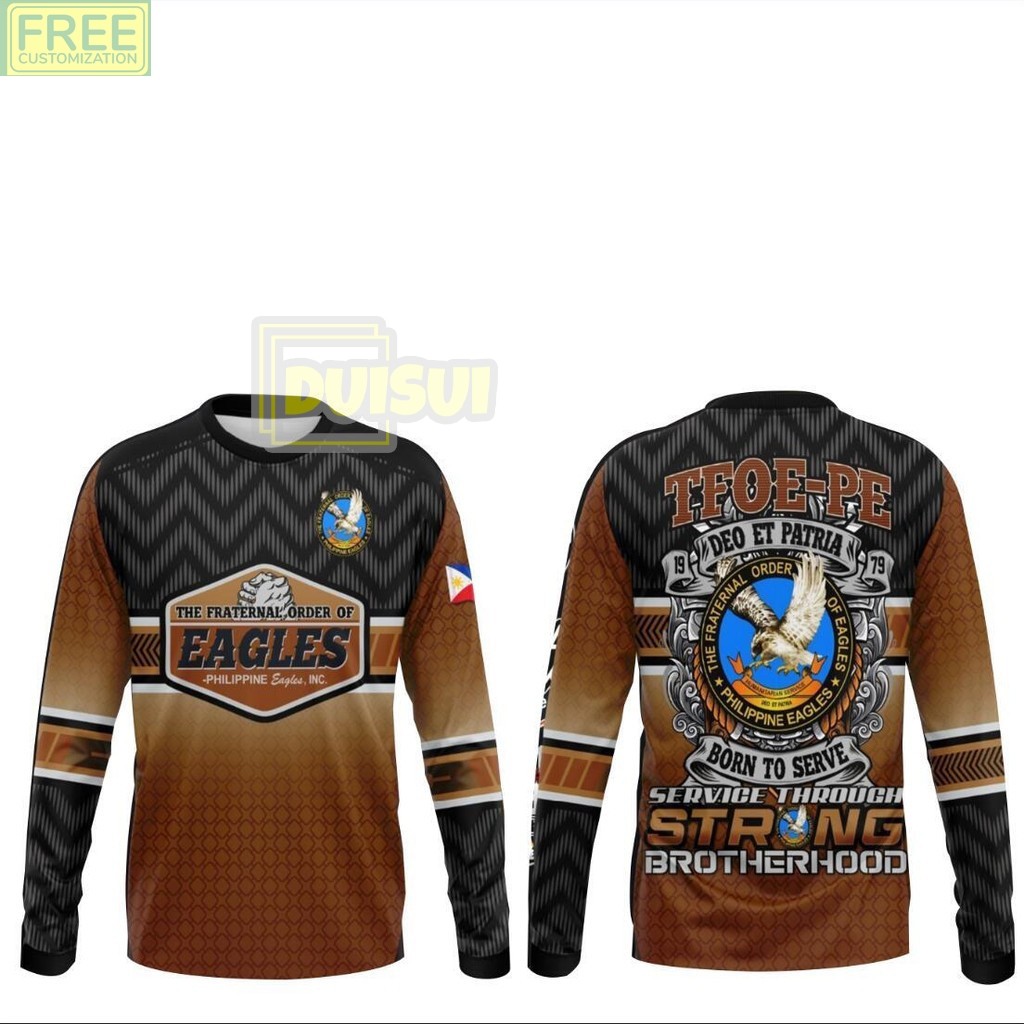 2025 3D Long T - เสื้อสําหรับ The Froother Order of Eagles (Philippine Eagles) - สีน้ําตาล - ลายตามช