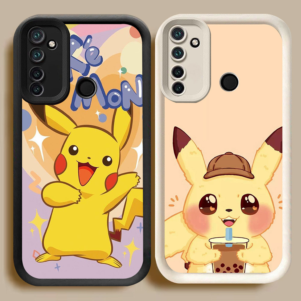 BI62 Pikachu Casing สําหรับ Realme Narzo 10 6i 20A 10A 5i 5 5s สีขาวสีดํา
