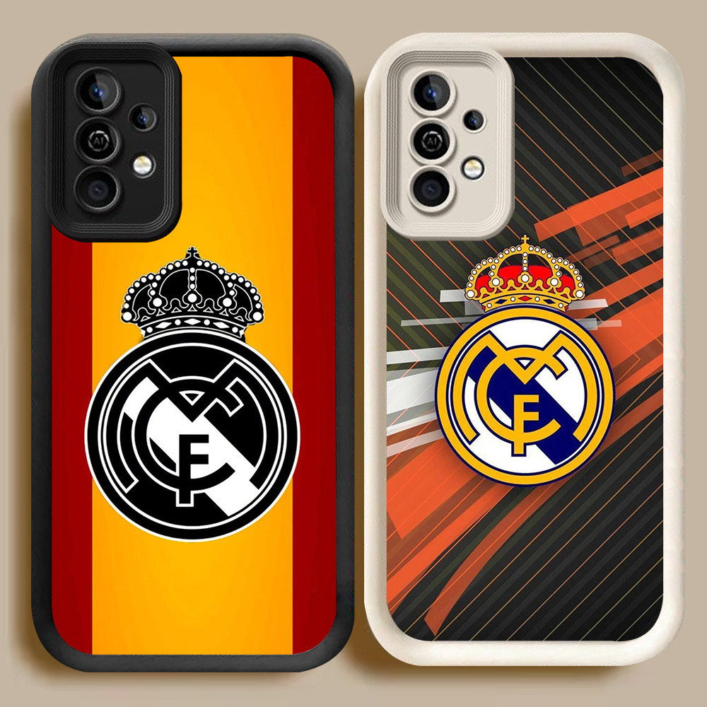 BI97 Real M-Madrid Casing สําหรับ Samsung S21 A55 S24 FE M15 5G สีขาวสีดํา