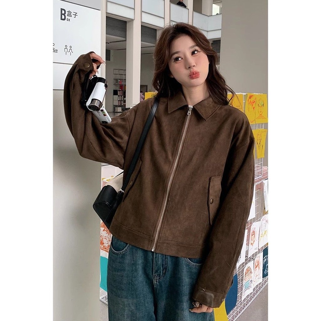 Maillard Crock Spring Autumn Jacket Women New Retro Short High-end Korean Slim Jacket - รูปที่ 5