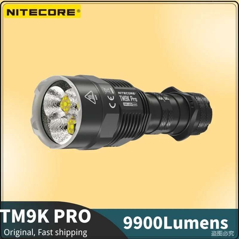 ไฟฉาย NITECORE TM9K PRO พลังงานสูง 9900 lumens, ชาร์จได้ด้วย Type-C และมีแบตเตอรี่ในตัว 5000 mAh