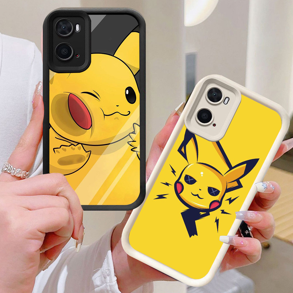 BI62 Pikachu Casing สําหรับ OPPO A77s A96 A77 Realme C33 9i สีขาวสีดํา