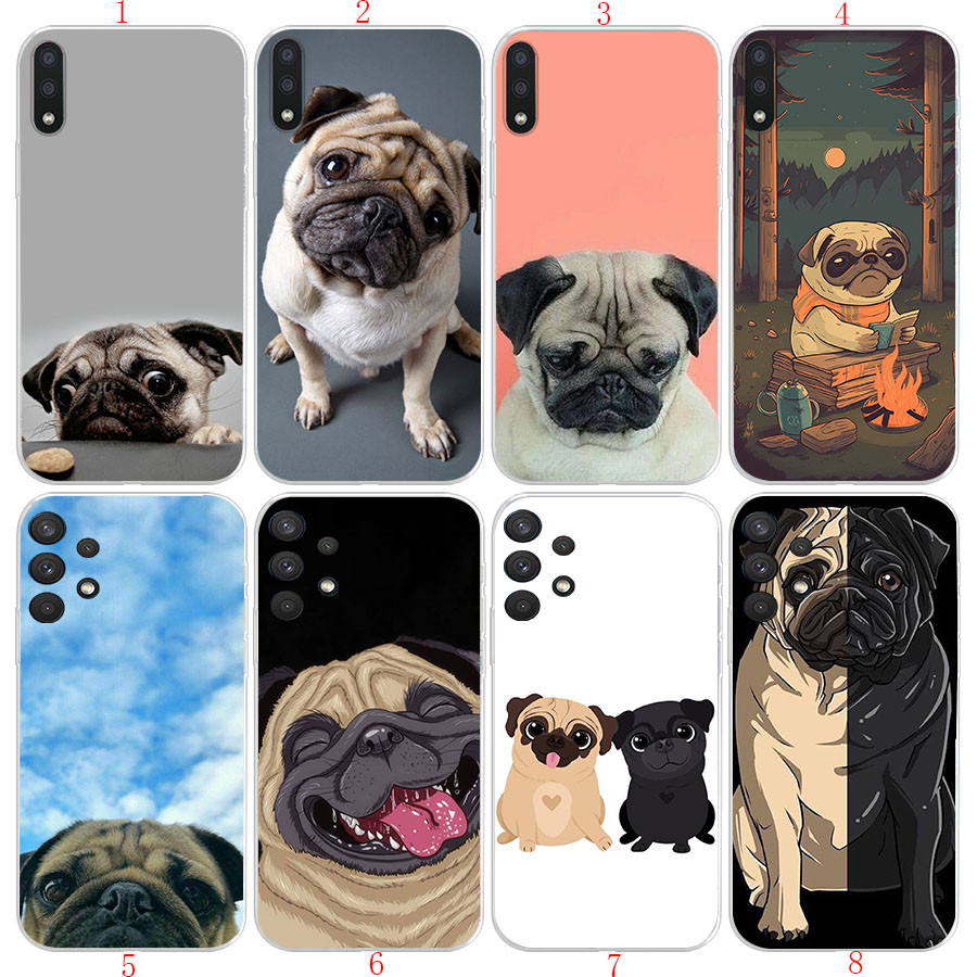 Samsung A6 A8 A9 J4 2018 J2 J4 J5 J6 J7 Prime Plus JH18 Pug Dog น่ารักเคสโทรศัพท์โปร่งใสนุ่ม
