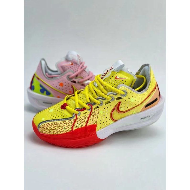 ♞,♘,♙Nike G.T. Cut 3 EP GT 3 รุ่นของรองเท้าบาสเกตบอลต่อสู้จริง ฟองน้ำปลาดาวสีเหลืองผงสีเหลืองเป็ดแม