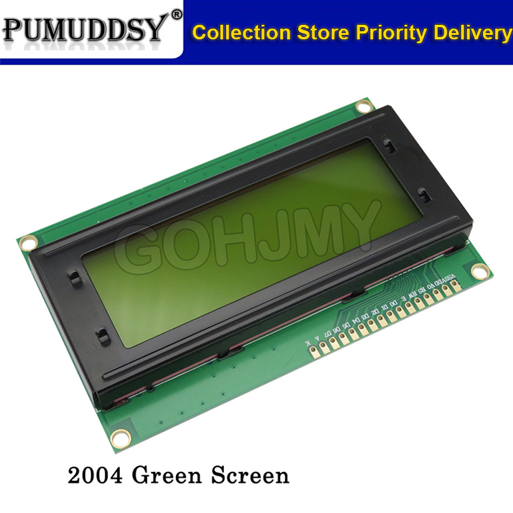 จอแสดงผล LCD Monitor LCD2004 2004 20X4 5V ตัวอักษรหน้าจอแบ็คไลท์สีเขียวสําหรับ arduino