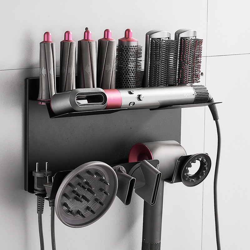 เหมาะสําหรับ Dyson Curling Iron Storage Rack Dyson Hair Dryer Bracket เจาะฟรี Nordic เครื่องเป่าผมแข