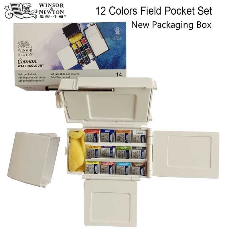 LY Winsor&Newton 12 Colors Cotman Water Colors Paints Field Pocket Set Watercolor Pigment