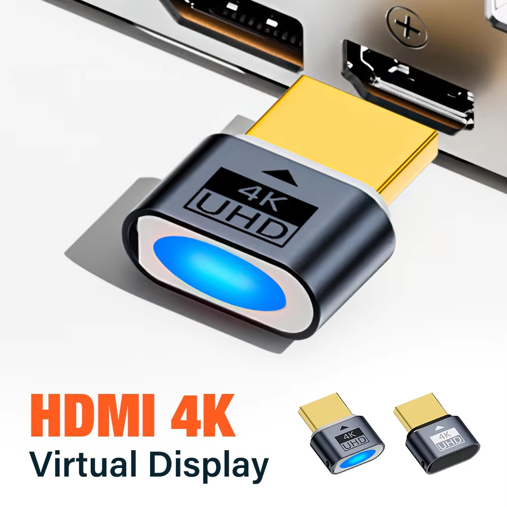 2025 ใหม่ HDMI-เข้ากันได้กับ Dummy Plug 4k HDR Virtual Monitor EDID Emulator Headless Ghost Display Adapter รองรับสูงสุด 4k 60Hz