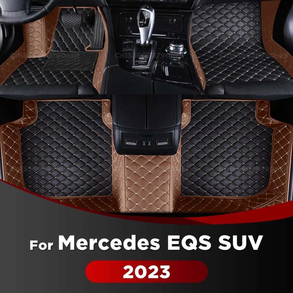 RHD สําหรับ Mercedes Benz EQS SUV 2023 2024 รถพรมปูพื้น Custom Auto แผ่นรถยนต์พรมอุปกรณ์ตกแต่งภายใน