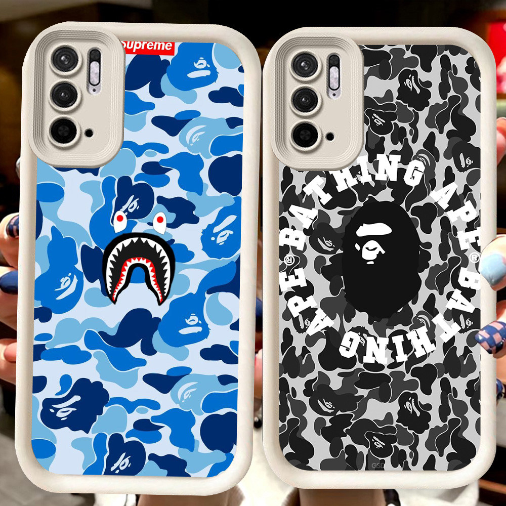 H118 Bape SharkปลอกสีขาวสําหรับXiaomi Redmiหมายเหตุ 10T 11T 11 SE 10s 11s 10 Pro 5G