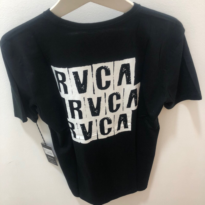 ♞Rvca เสื้อยืดผู้ชาย original blocked rvca เสื้อยืดแขนสั้น blak KJG