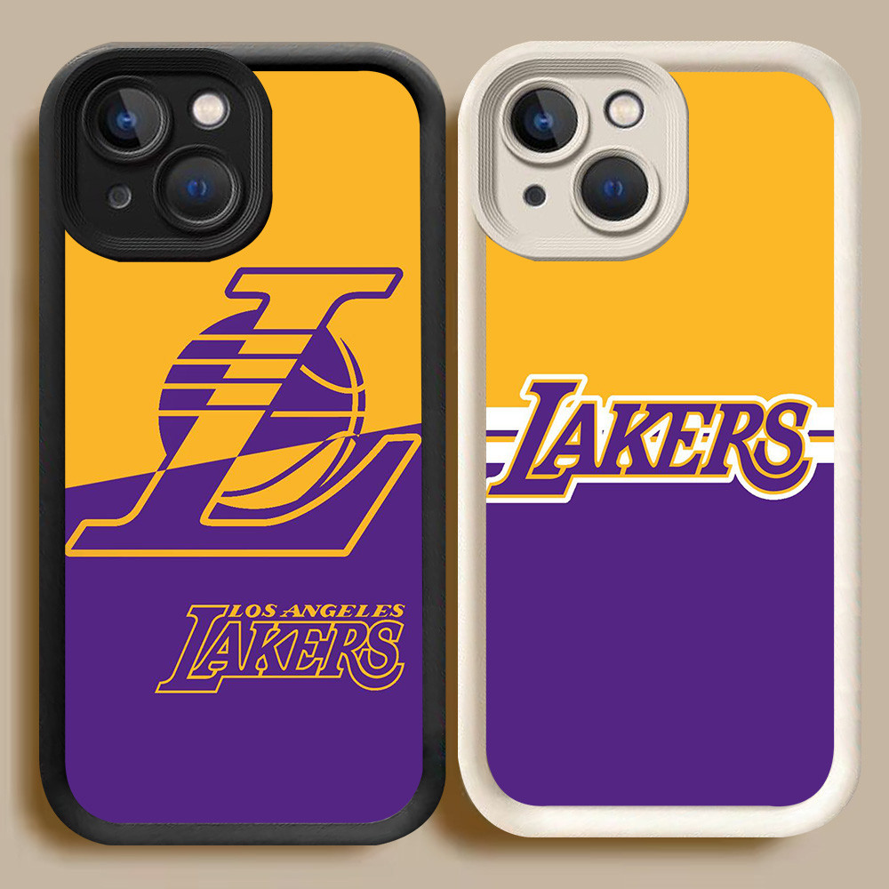BI29 เคส Lakers สําหรับ iPhone 15 X XS Pro Max XR สีขาวสีดํา
