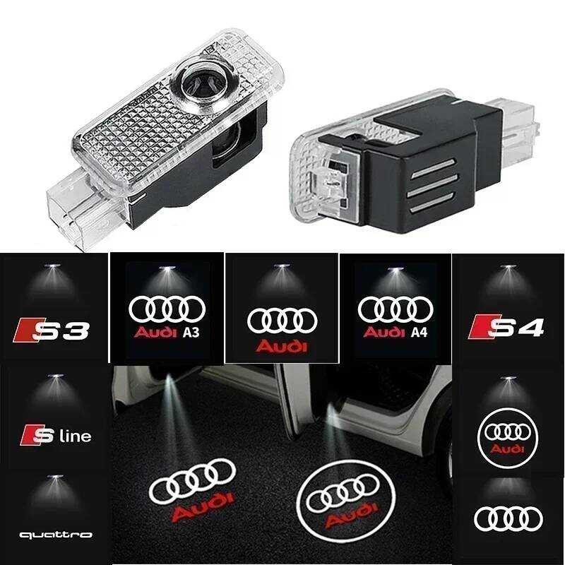 ▥ Audi A3 A4 B8 8P 8V A6 C7 A5 Q5 B7 B6 B9 SE QUTTRO ฿ Q3 Q7 S3 S4 S5 S6 S8 รถประตูโลโก้ LED